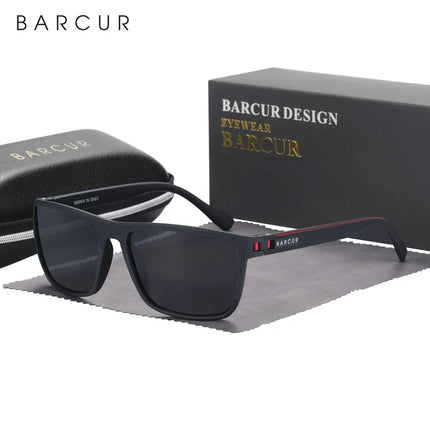 BARCUR Design TR90 Sunglasses Men Polarized Light Weight Sports Sun