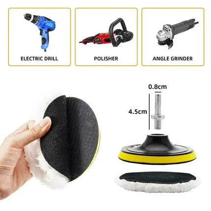 5Pcs 3/4/5 Inch Polishing Kit Car Polishing Pad Car Waxing Sponge Disk