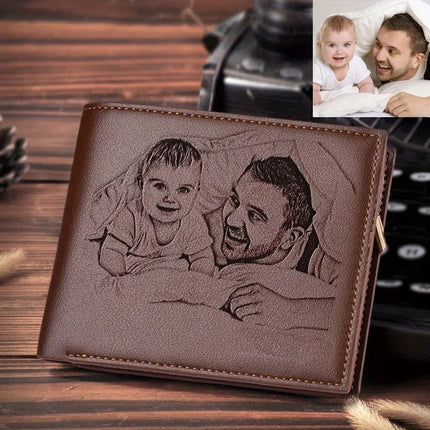 Engraved Personalized Gifts Custom Wallet for Men,Husband,Dad,Son for