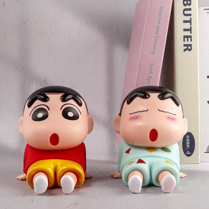 Crayon Shin-Chan Figures Phone Holder Kawaii Anime Desktop Ornaments