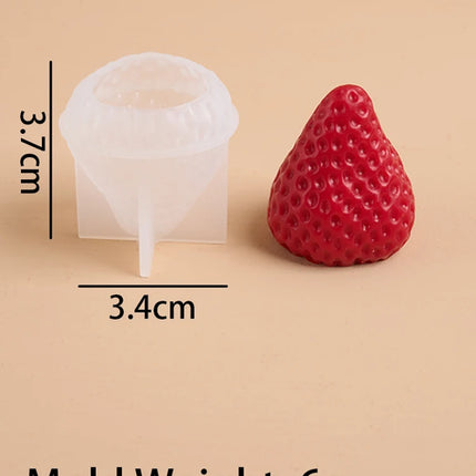 3D Strawberry Aromatherapy Candle Silicone Mold DIY Handmade Romantic