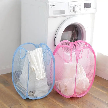 Foldable Color Mesh Clothes Dirty Clothes Basket Household Mesh Dirty