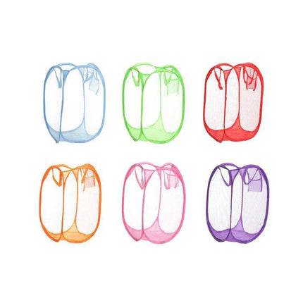 Foldable Color Mesh Clothes Dirty Clothes Basket Household Mesh Dirty