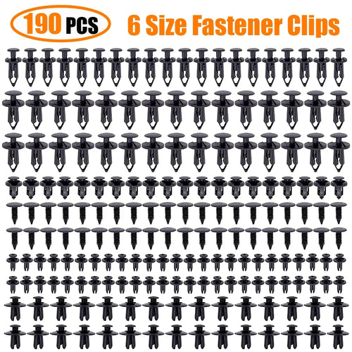 190pcs Car Retainer Clips 6 Size Plastic Fasteners Kit Auto Trim Panel