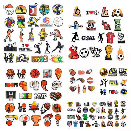 PVC Basketball Football Volleyball Series Shoe Charms for Women Men