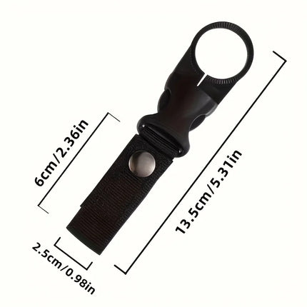 1-Pack Webbing Buckle Hook Water Bottle Clip - Durable Nylon With