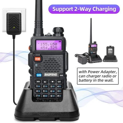 1/2PCS BaoFeng UV-5R 8W Tri-Power Walkie Talkie High Power Dual Band