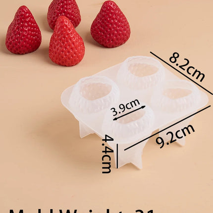 3D Strawberry Aromatherapy Candle Silicone Mold DIY Handmade Romantic