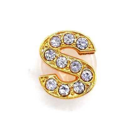 1-26Pcs Fashion Gold Letters Metal Shoe Charms Accessories Garden Shoe