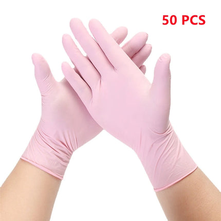 50PCS Pink Nitrile Gloves Disposable Powder Free Household Cleaning