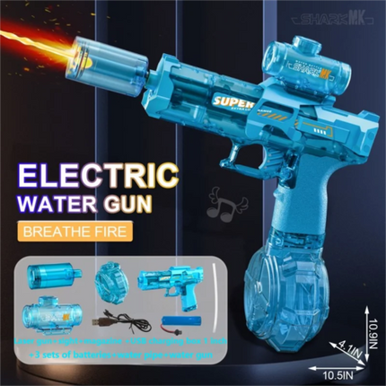 Electric water gun with nozzle flame muzzle automatic spray gun remote