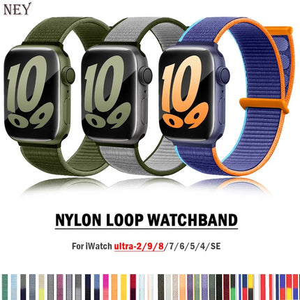 Nylon Loop For Apple Watch Band 44mm 40mm 45mm 41mm 42mm 38/45 mm