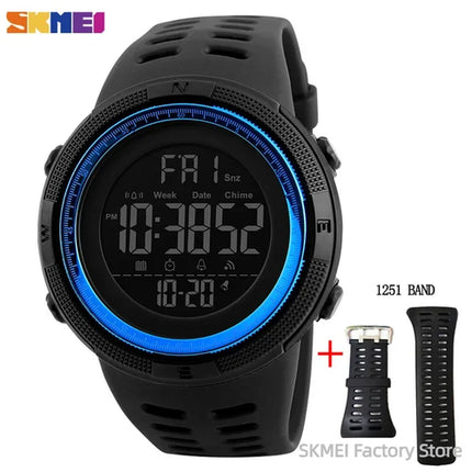 SKMEI 1251 Sports Digital Watch for Men Waterproof Military Electronic