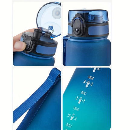 33.81oz Portable Sports Water Bottle Gradient Color Plastic Drinking
