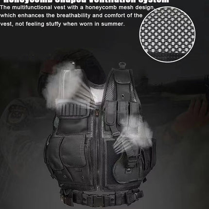 Adjustable Molle Tactical Vest Combat Body Armor Vests Security Guard