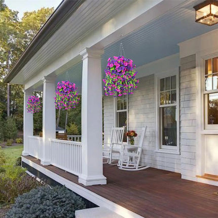 Simulation eucalyptus morning glory wall hanging artificial green