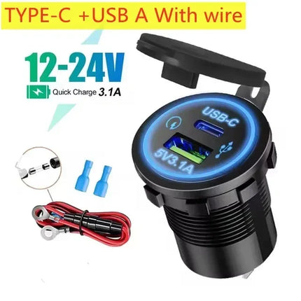 Universal  Car Charger Fast Charging Motorcycle Car Cigarette Lighter