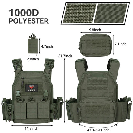 Ranger Green Plate Carrier Tactico Vest With Quick Release Security