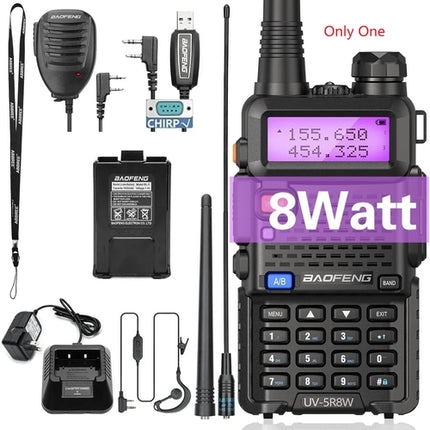 1/2PCS BaoFeng UV-5R 8W Tri-Power Walkie Talkie High Power Dual Band
