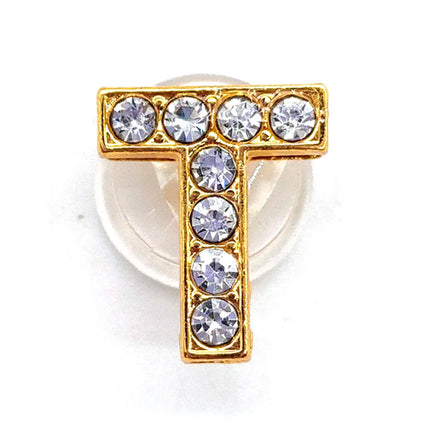 1-26Pcs Fashion Gold Letters Metal Shoe Charms Accessories Garden Shoe