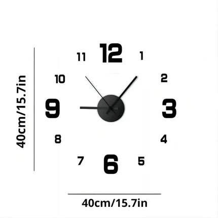 Creative Frameless DlY Wall Clock WallDecal Home Silent Clock Living