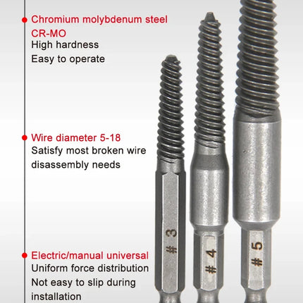 10pc Hexagonal Shank Broken Head Screw Extractor Screw Broken Head