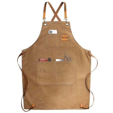 Kitchen Household Cooking Canvas Apron Oil-proof Waterproof Can Wipe