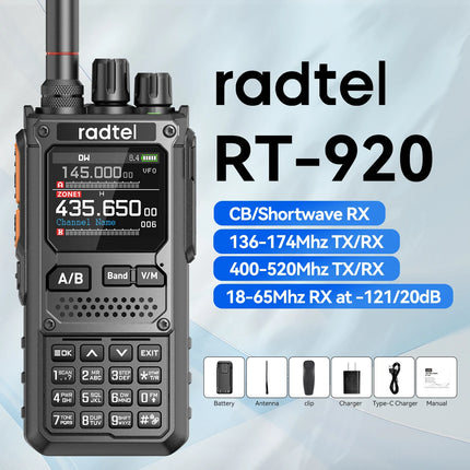 Radtel RT-920 10W Walkie Talkie Long Range SW MW LW AM SSB CB  Receive