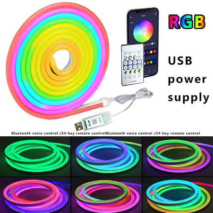 5V neon strip lamp, RGBIC Bluetooth neon Led strip lamp, 2M, 2M 3M 5M