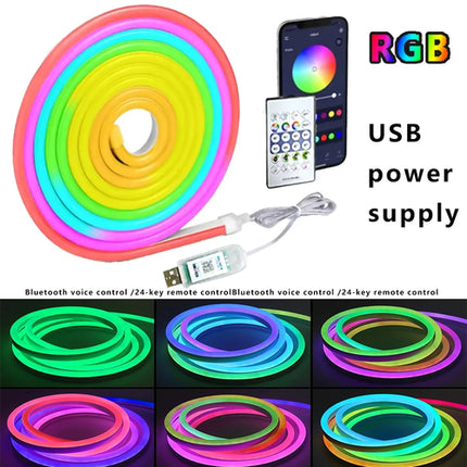 5V neon strip lamp, RGBIC Bluetooth neon Led strip lamp, 2M, 2M 3M 5M