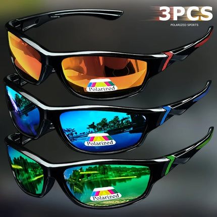 1/3PCS Vintage Sports Sunglasses Men Women Fishing Running Cycling