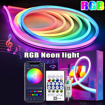5V RGB Neon Strip Light 1M 2M 3M 5M USB Waterproof Flexible Ribbon
