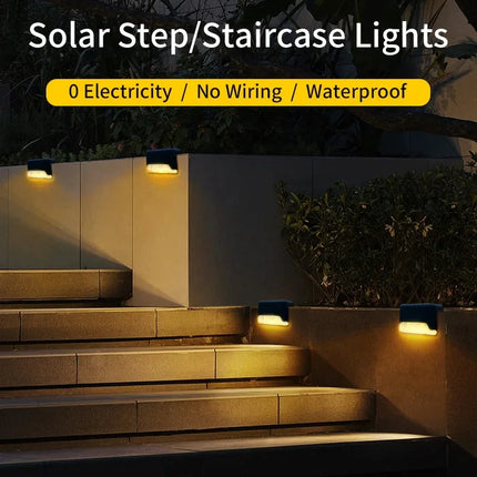 1-8 Pack Led Solar Step Lights Outdoor Fence Garden Lamp for Stairs