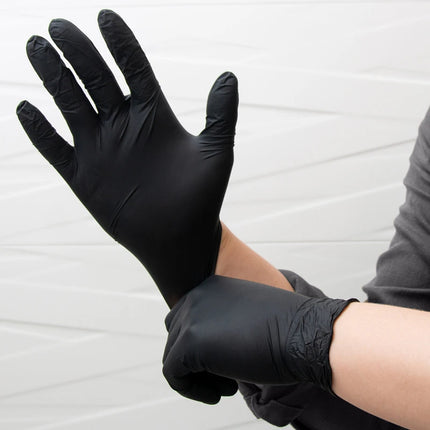 Disposable Nitrile Gloves Black Powder & Latex Free Cleaning Gloves