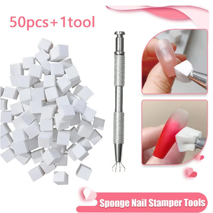 50PCS Sponge Gradient Nail Art Stamper Tools Gel Polish Color Gradient