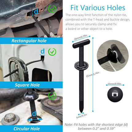 Universal Nylon Cable Tie Buckle Auto Fastener Screw Replacement Clip