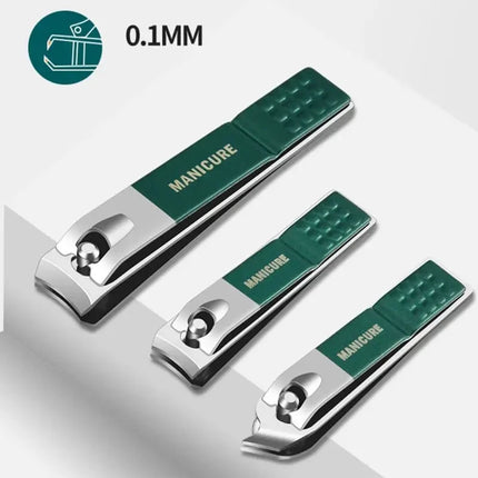 Green Manicure Set With Leather Case Professional Foot And Face Care