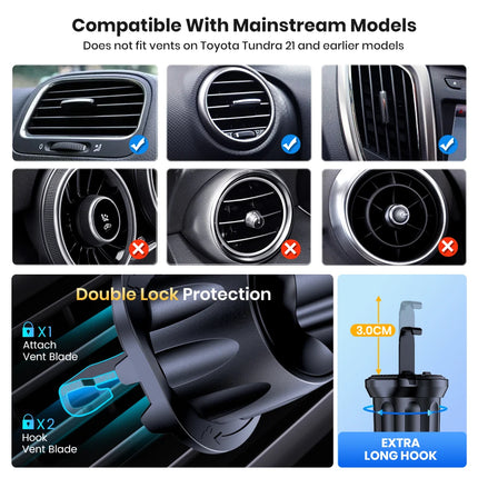 Car Phone Holder Mount,TOPK Upgrade Auto Locking Universal Phone Stand
