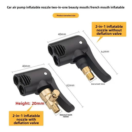 2-In-1 Bicycle Pump Nozzle Hose Adapter Inflatable Pump Motorbike Air