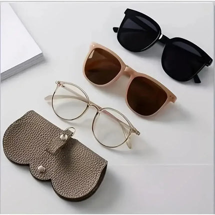 Litchi Embossed Glasses Cover Cute Hanging PU Leather Sunglasses