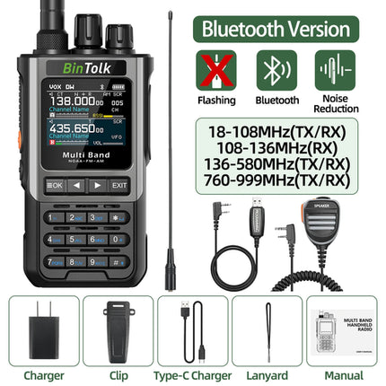 BinTolk BT8200 Walkie Talkie Long Range 10W Tri Power Full Band