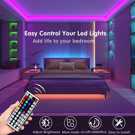 10m 20m Led Strip Lights with 44 Key Remote Control RGB Tape Led Wall