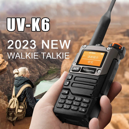 Quansheng UV-K6 Walkie Talkie 5W Air Band Radio Tyep C Charge UHF VHF