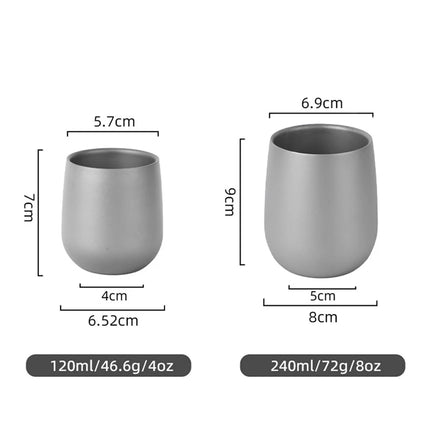 Titanium Cup Insulated Double Wall Drink Cup Outdoor Cooking Camping