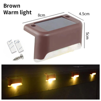 1-8 Pack Led Solar Step Lights Outdoor Fence Garden Lamp for Stairs