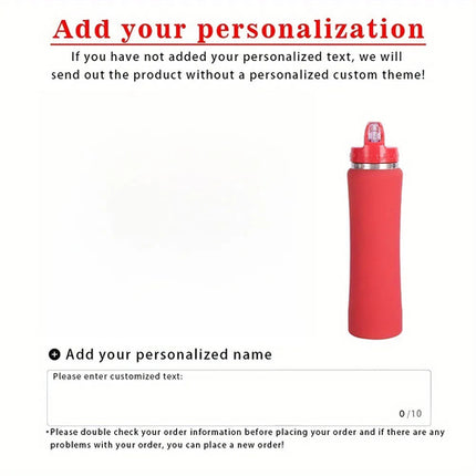 Personalized Insulated Stainless Steel Water Bottle with Straw,