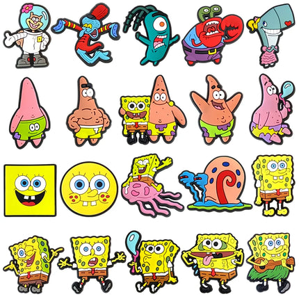 20pcs/set Shoe Charms DIY Spongebob Accessories For PVC Decorations