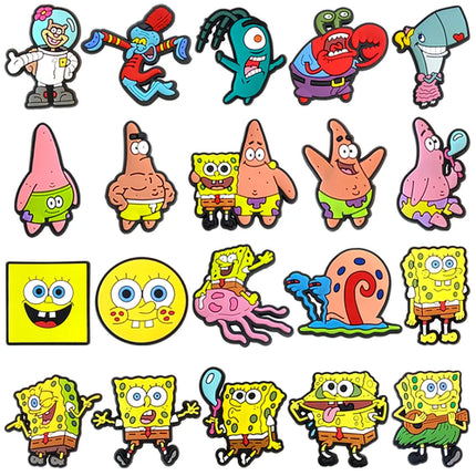 20pcs/set Shoe Charms DIY Spongebob Accessories For PVC Decorations