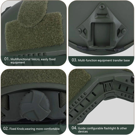 BOOIU Fast MH Tactical Helmet Glass Fiber Helmet Outdoor Activity