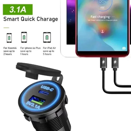 Universal  Car Charger Fast Charging Motorcycle Car Cigarette Lighter